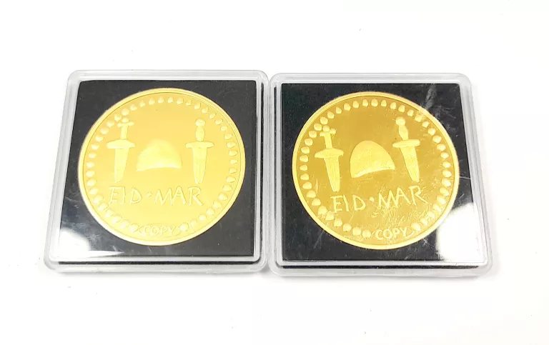 2 MONETY AUREUS UPAMIĘTNIAJĄCY ZABÓJSTWO JULIUSZA CEZARA + CERTYFIKAT
