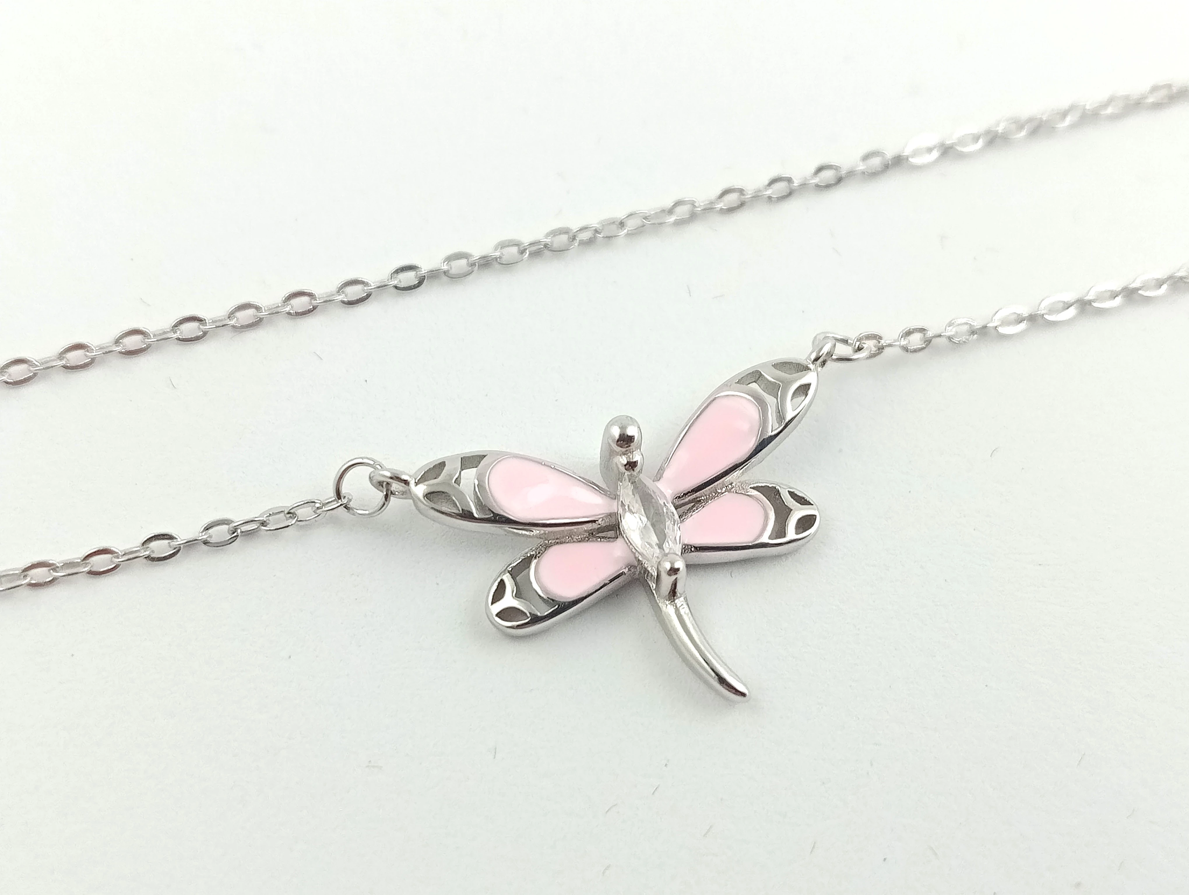 srebrna-celebrytka-925-rozowa-wazka-43-46-cm-stan-11323-1