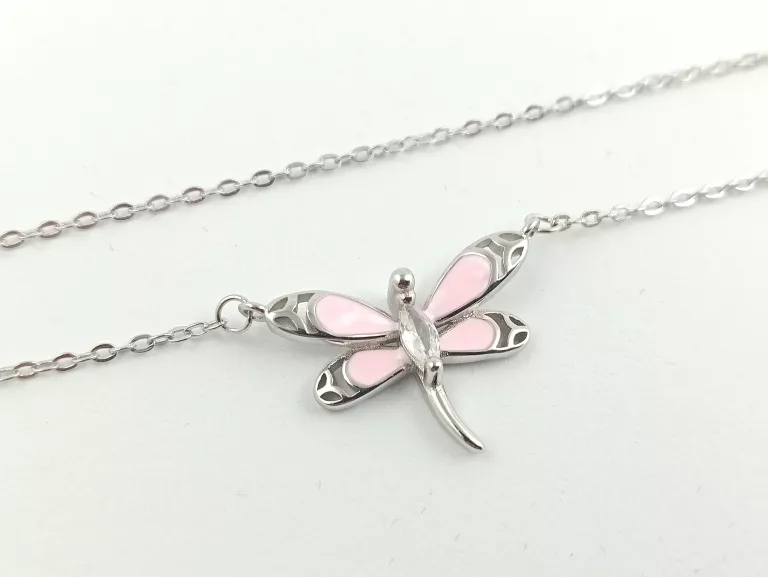 srebrna-celebrytka-925-rozowa-wazka-43-46-cm-stan-11323-1