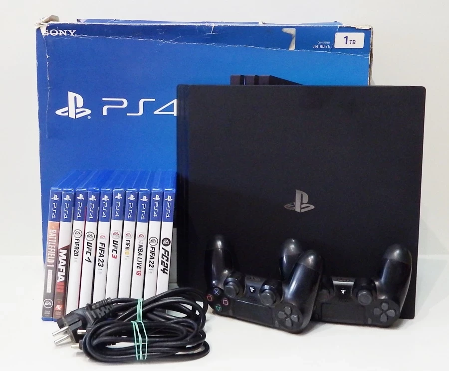 konsola-ps4-pro-1tb-2-pad-okablowanie-10-gier-pudelko-jana-pawla-ii-522-sieradz