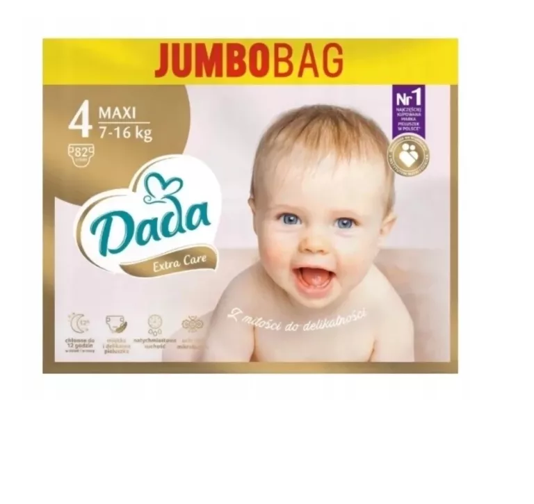 PIELUSZKI DADA EXTRA CARE ROZMIAR 4 82 SZT.