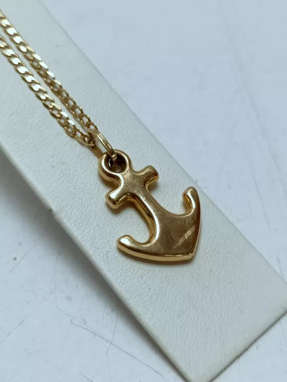 piekny-zloty-lancuszek-z-zawieszka-kotwica-pr-585-447g-rodzaj-wyrob-jubilerski