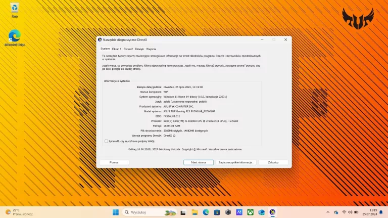ASUS TUF GAMING F15 I5-10300H 16GB 512 GB SSD GTX1650 4GB 144HZ