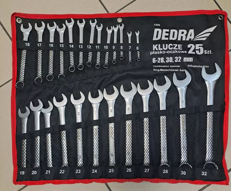DEDRA 1406 KLUCZE PŁASKO-OCZKOWE 25 SZT.