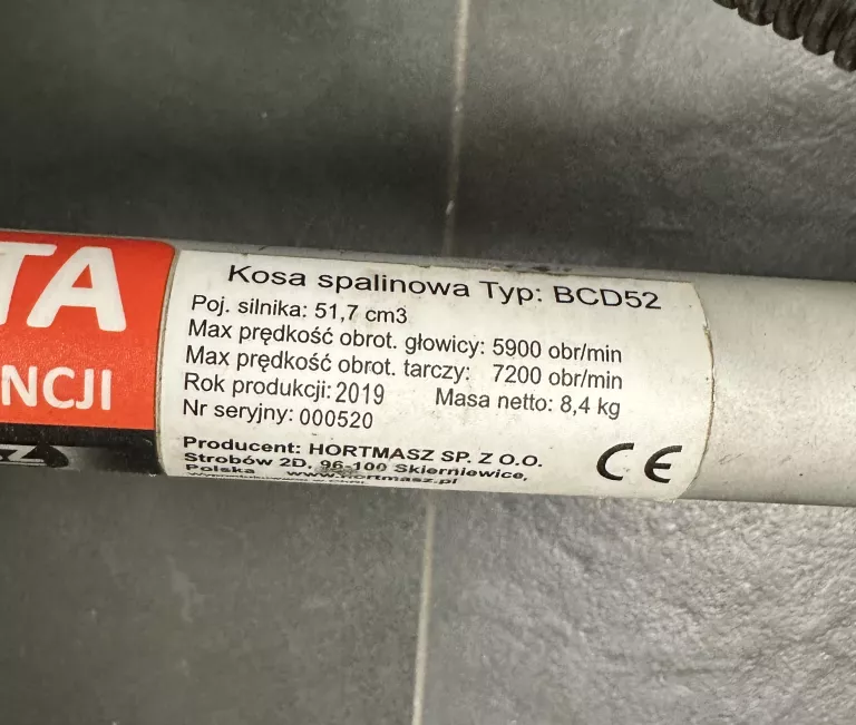 KOSA SPALINOWA HORTMASZ BCD-52