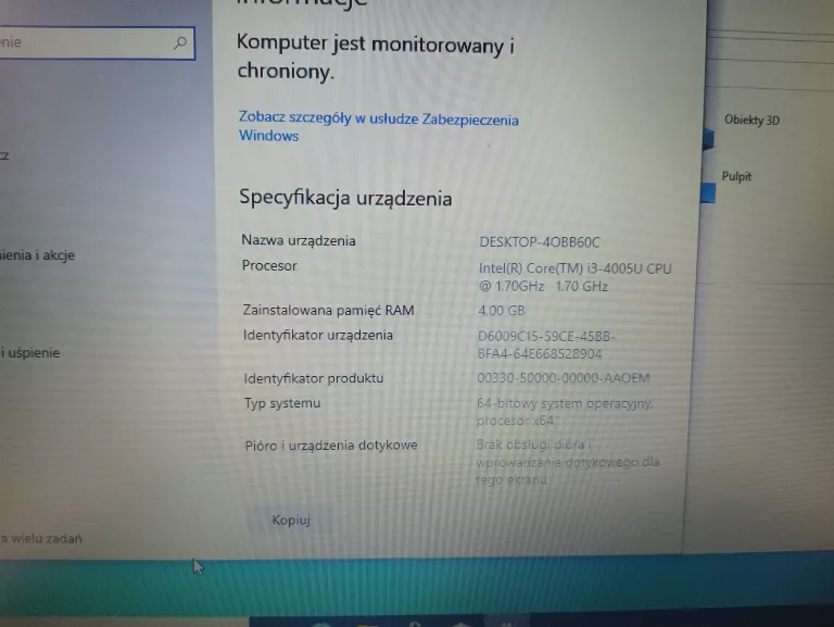 LAPTOP HP 250 G4 15,6" I3-4005U 4GB 500GB HDD