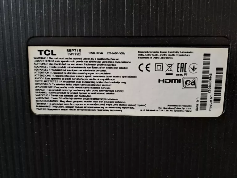 TELEWIZOR TCL LED 55P715 (55CALI) !!OPIS!!