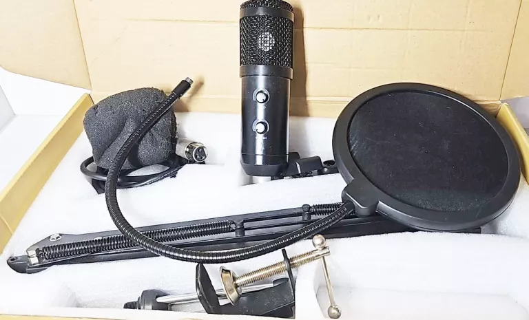 MIKROFON ACCURA ACC-M1754 USB STATYW POP FILTR KPL/PUDEŁKO