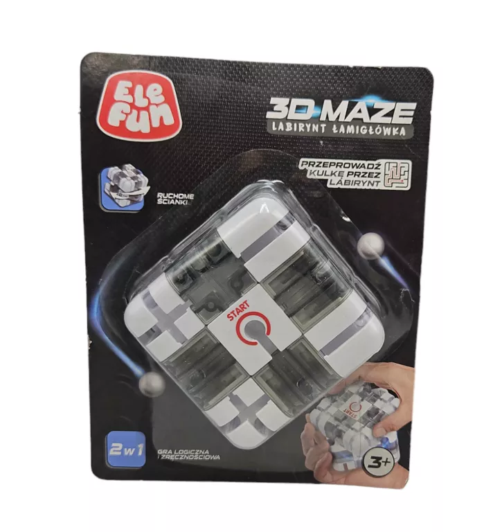 LABIRYNT ŁAMIGŁÓWKA MAZE 3D ELEFUN KOSTKA LABIRYNTOWA RUCHOME ŚCIANKI