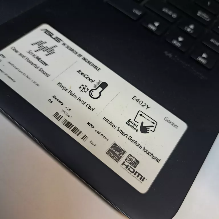 LAPTOP ASUS E402YA 14'' AMD E2 4GB 64GB