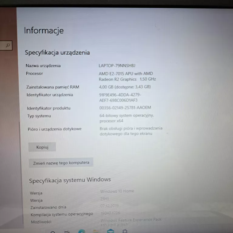LAPTOP ASUS E402YA 14'' AMD E2 4GB 64GB