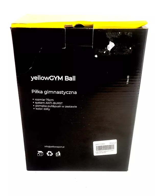 PIŁKA GIMNASTYCZNA YELLOW SPORT