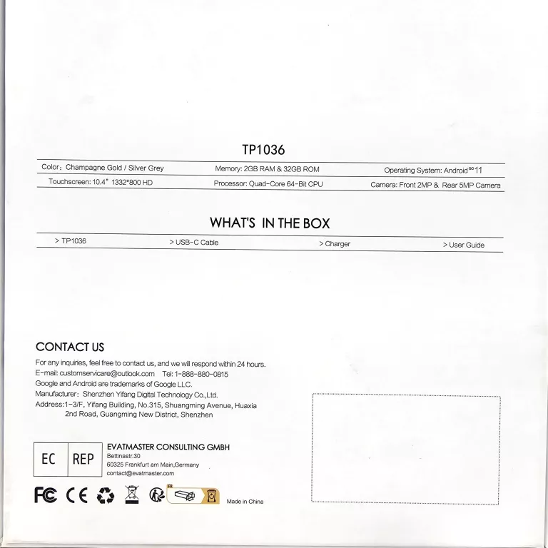 TABLET INCH TP1036 10,4" 2/32GB / KOMPLET