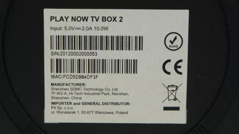 DEKODER PLAY NOW TV BOX 2