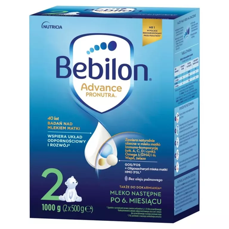 BEBILON ADVANCE 2 MLEKO NASTĘPNE PO 6. MSC, 1000 G