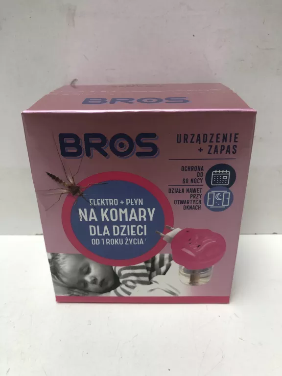 BROS URZĄDZENIE NA KOMARY ELEKTRO + ZAPAS PŁYN DLA DZIECI NA 60 NOCY 40 ML