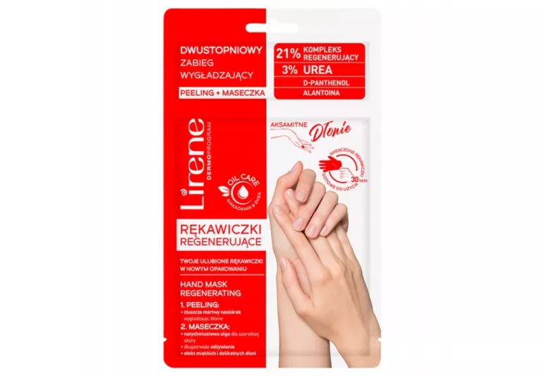 LIRENE RĘKAWICZKI REGENERUJĄCE ZABIEG WYGŁADZAJĄCY PEELING + MASECZKA