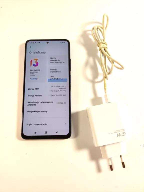 TELEFON REDMI NOTE 11 PRO 5G 6/128GB ŁADOWARKA