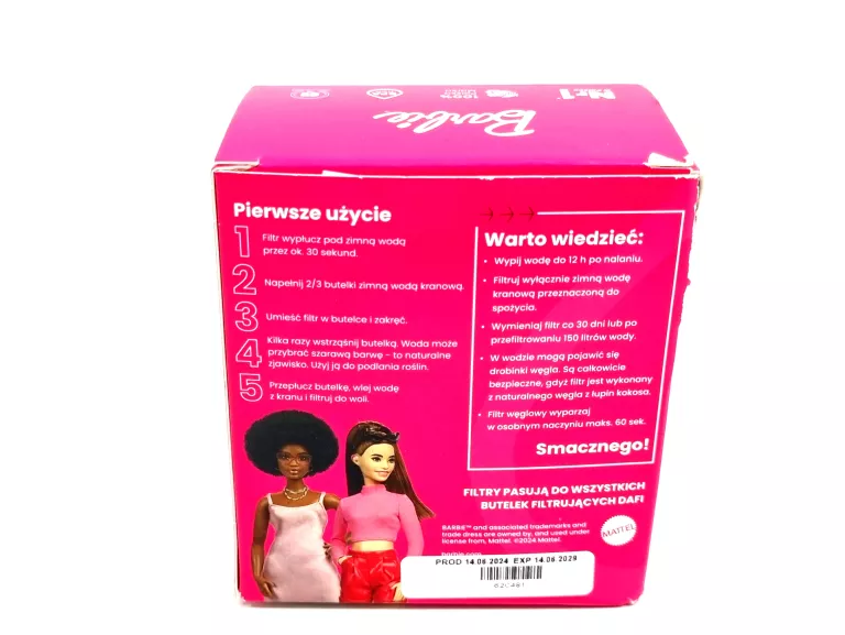 ZESTAW BARBIE 3 FILTRY DO BUTELKI FILTRUJĄCEJ DAFI SOFT I SOLID RÓŻOWY