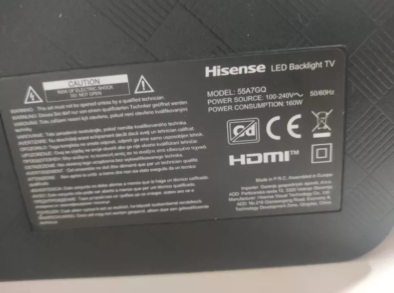 TELEWIZOR HISENSE 55" 4K QLED 55A7GQ PILOT BN