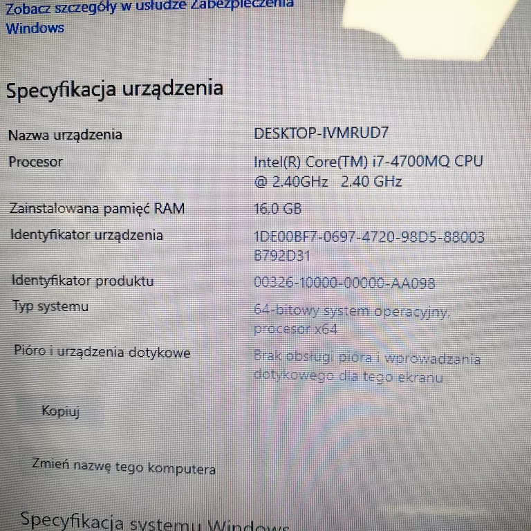 LAPTOP IBM, LENOVO IDEAPAD Y510P 15,6 " INTEL CORE I7 8 GB / 240 GB CZARNY