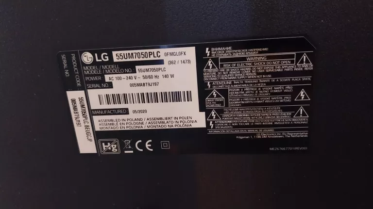 TELEWIZOR LG 55UM7050PLC/PILOT