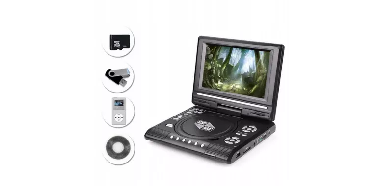 ZJAWISKOWY ODTWARZACZ DVD SAMOCHODOWY PRZENOŚNY 7.8"