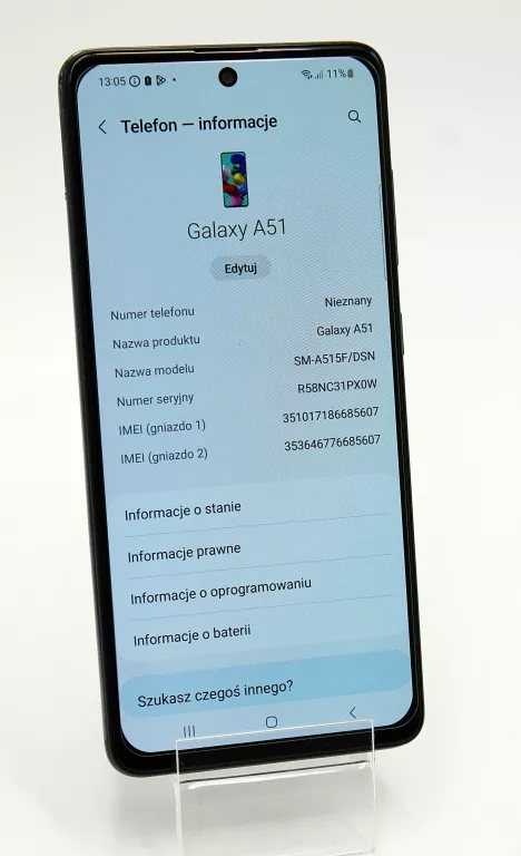 TELEFON GALAXY SAMSUNG A51 (SM-A515F/DSN) 4+128GB PRISM CRUSH BLACK