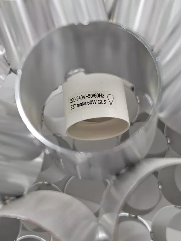 LAMPA ABAŻUR ŻYRANDOL Z RUREK ALUMINIOWA 220-240V E27
