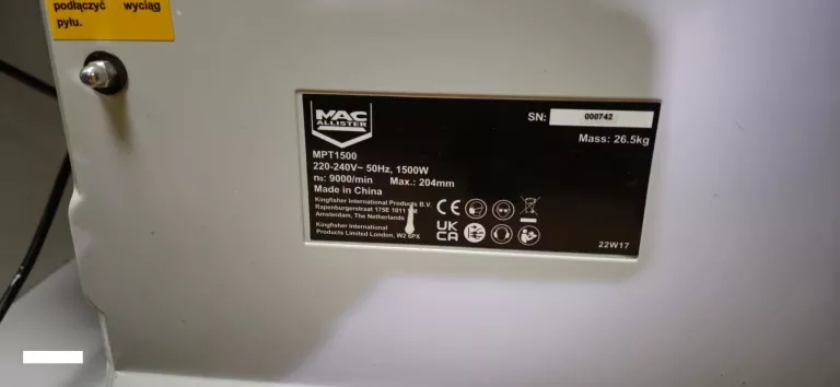 STRUGARKO-GRUBOŚCIÓWKA MACALLISTER 1500 W +GW