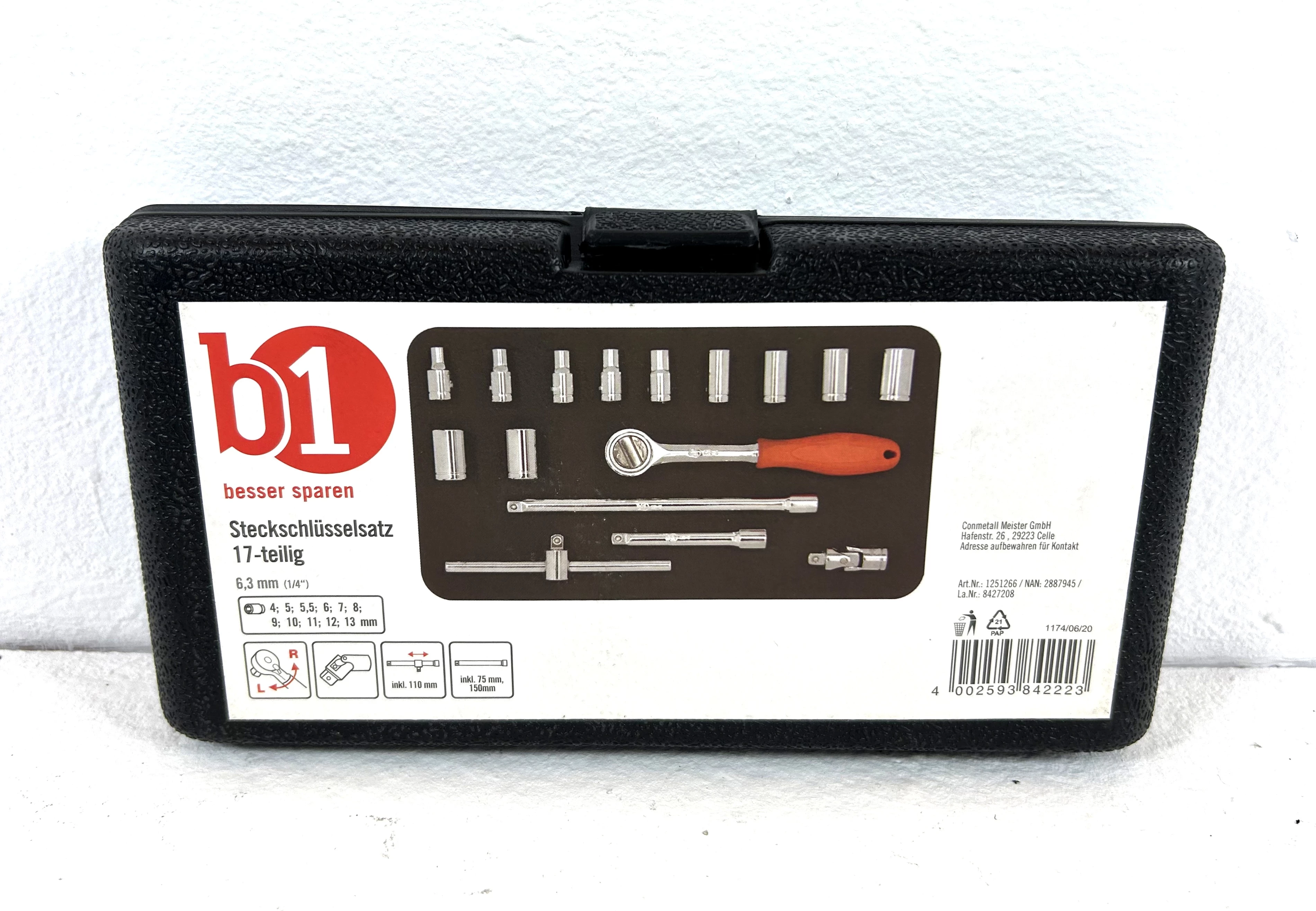 b1-besser-sparen-zestaw-kluczy-nasadowych-17-sztuk-stan-powystawowy