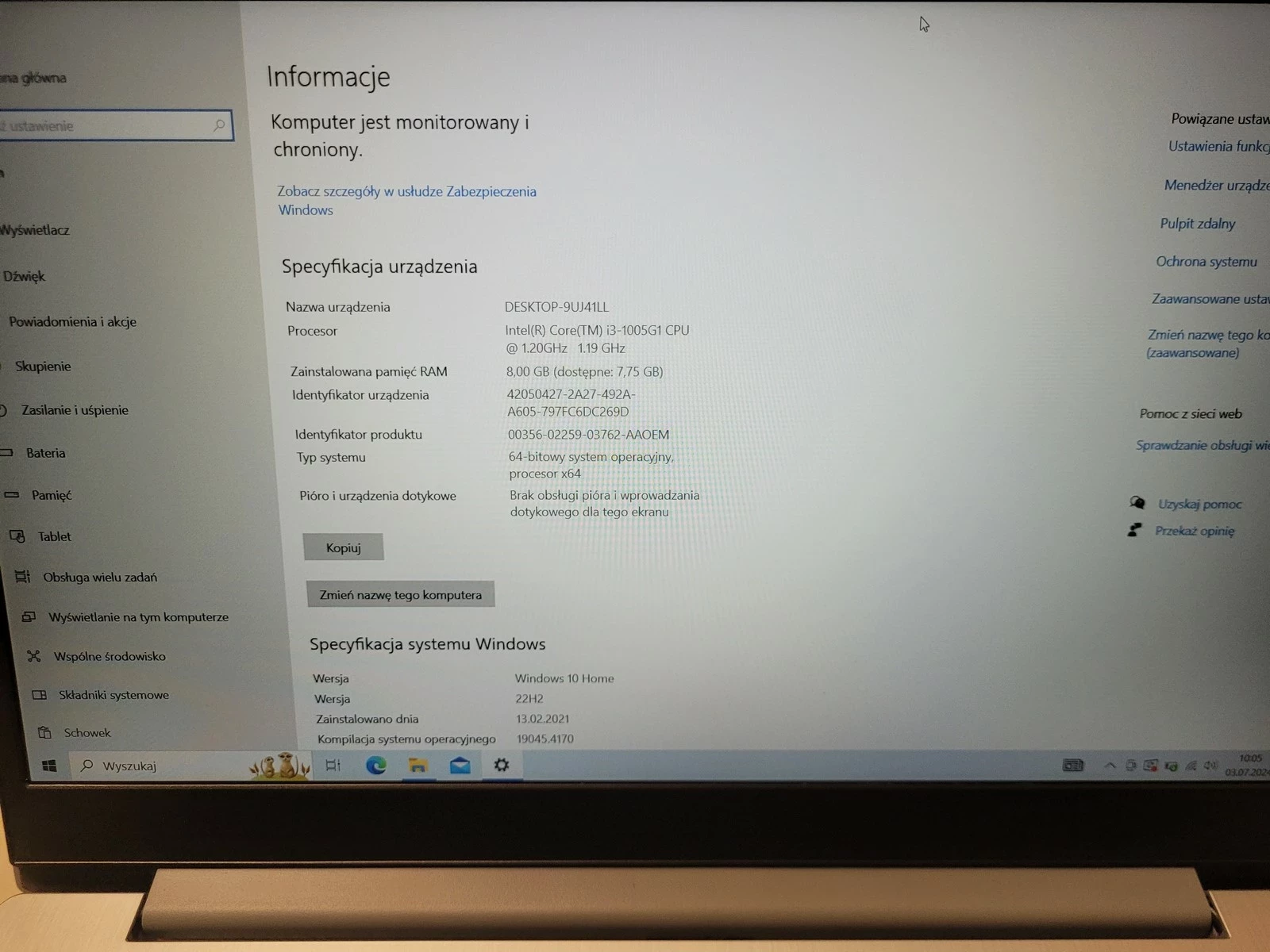 laptop-lenovo-ideapad-3-15iilk4dx-256gb-ssd-8gb-ram-i3-1005g1-komplet-rozdzielczosc-px-4474-211457