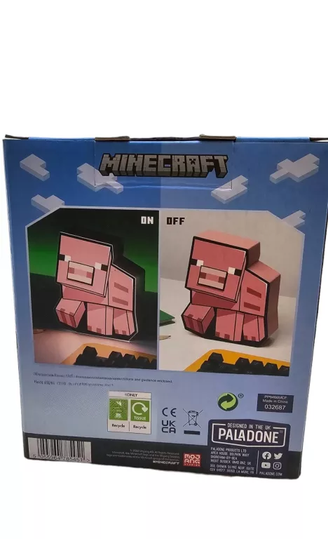 LAMPKA MINECRAFT ŚWINKA BOX 16 CM / PIG BOX LIGHT