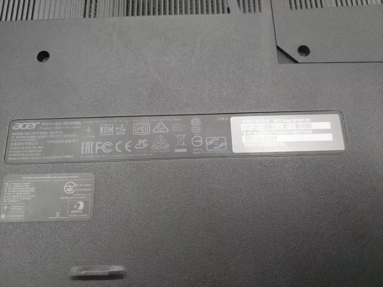 LAPTOP ACER PREDATOR HELIOS 300 I7-8750H/8GB RAM/1TB HDD