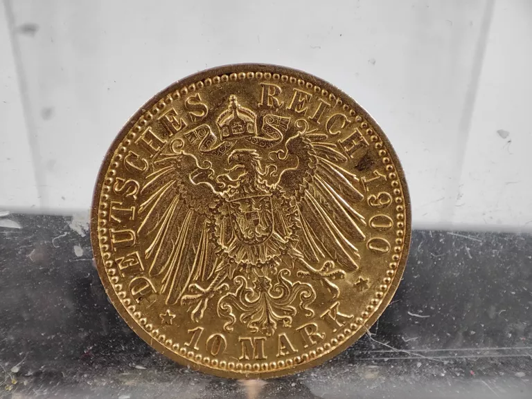 ZŁOTA MONETA 10 MAREK, WILHELM II, ZŁOTO 900, 3,94G