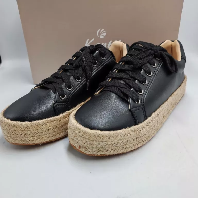 BUTY CZARNE ESPADRYLE SZNUROWANE ROZMIAR 37