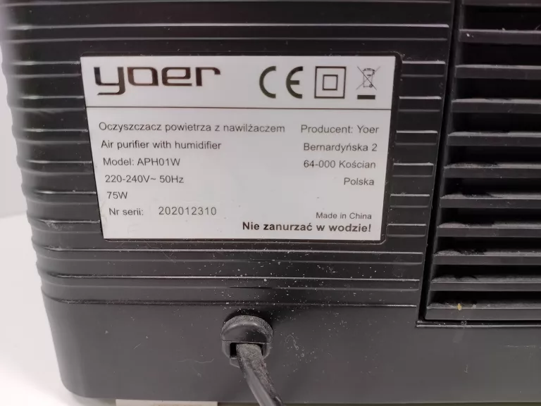 OCZYSZCZACZ POWIETRZA Z NAWILŻACZEM YOER PURE HOME APH01W