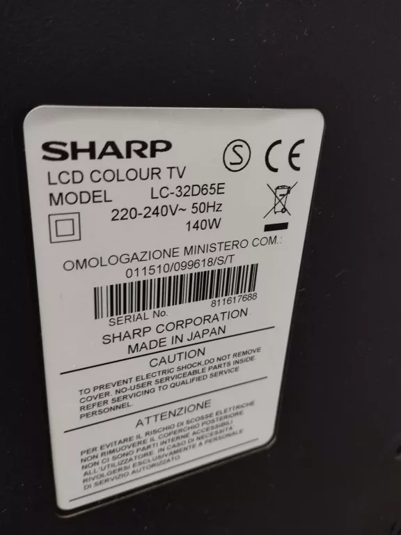 TELEWIZOR SHARP AQUOS LC-32D65E + PILOT