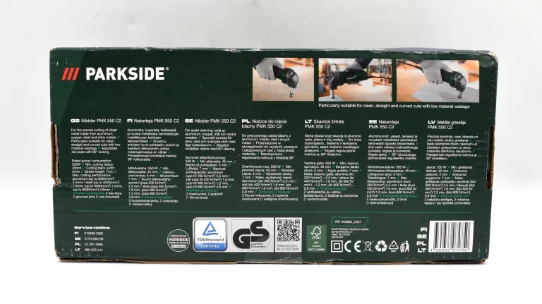 ELEKTRYCZNE NOŻYCE DO BLACHY PARKSIDE PMK 550 C2 1,6 MM (PG)