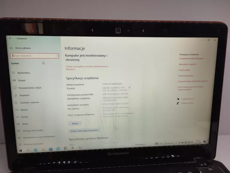 LAPTOP LENOVO IDEAPAD Y460