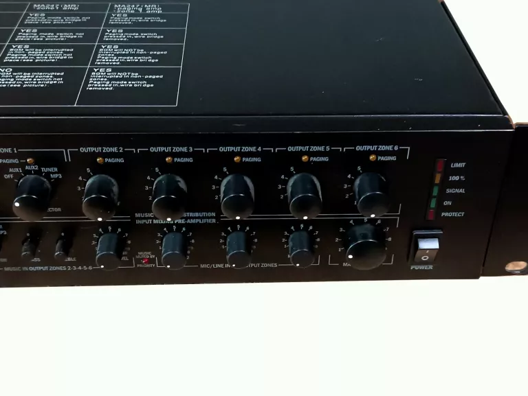 WZMACNIACZ MIKSUJĄCY 6-STREFOWY Z FM APART MA247MR
