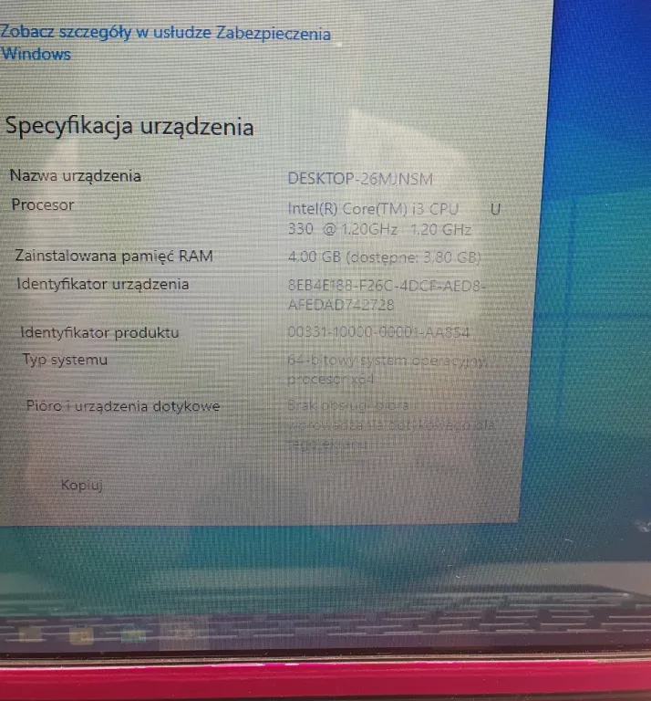 LAPTOP TOSHIBA SATELLITE T230-114 I3 4GB RAM 500 HDD
