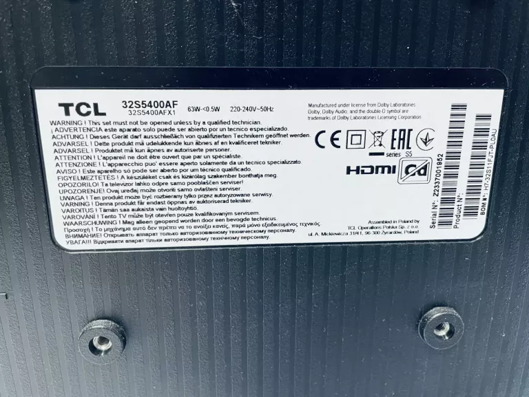 TELEWIZOR TCL 32S5400A 32" LED ANDROID TV + PILOT