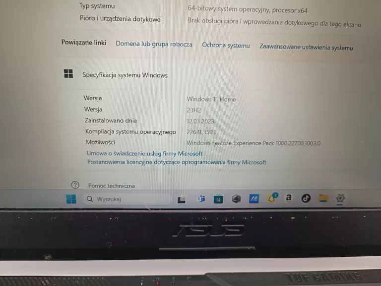 LAPTOP GAMINGOWY ASUS TUF F15