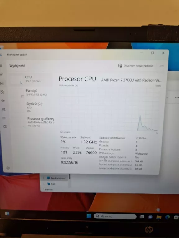 LAPTOP HP 15S EQ0028NW AMD RYZEN 7 16 GB / 512 GB+ TORBA
