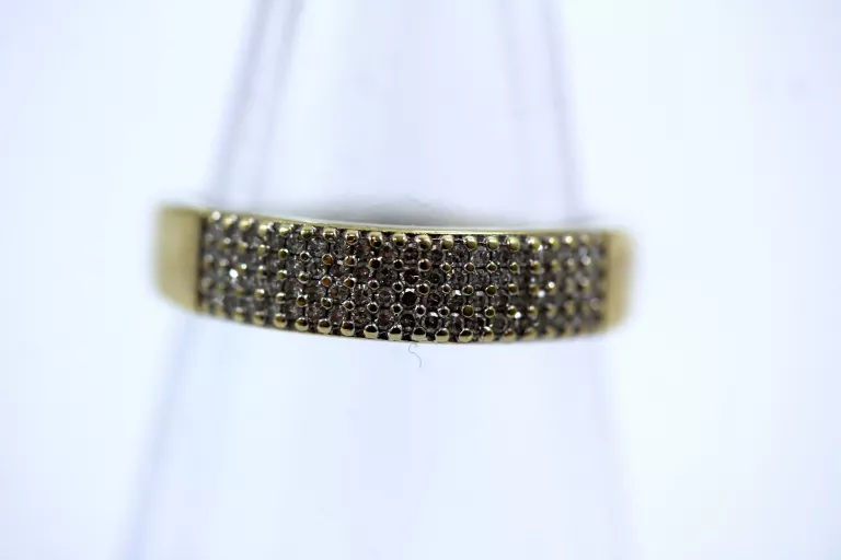 ZŁOTA OBRĄCZKA 585 WYSADZANA DIAMENTAMI 0,23CT ROZMIAR 17 CERTYFIKAT