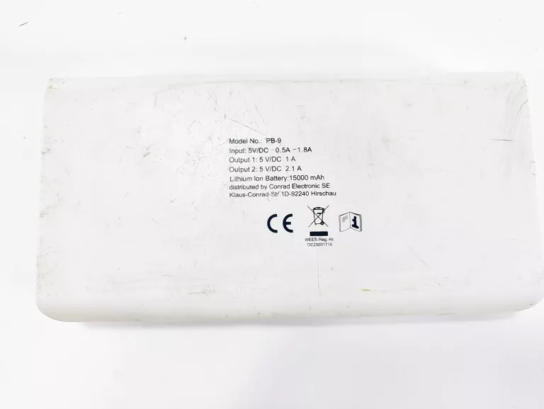 PRZENOŚNY AKUMULATOR POWERBANK VOLTCRAFT 15000 MAH BIAŁY (PB-9)