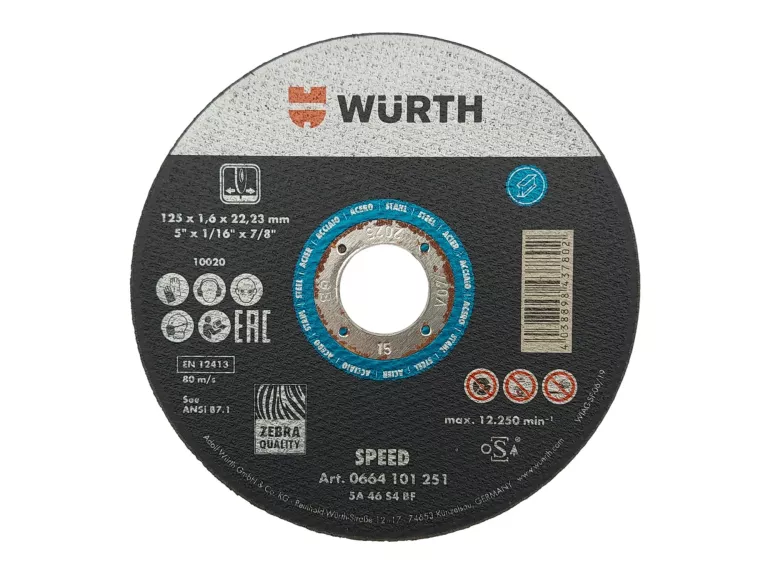 TARCZA WURTH 125 X 1,6 X 22,23MM ART. 0664 101 251