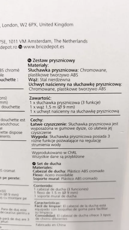 SŁUCHAWKA PRYSZNICOWA KAZIKI COOKE LEWIS /KPL