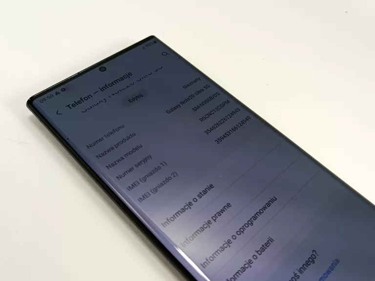 SMARTFON SAMSUNG GALAXY NOTE 20 ULTRA 12 GB / 256 GB 5G CZARNY